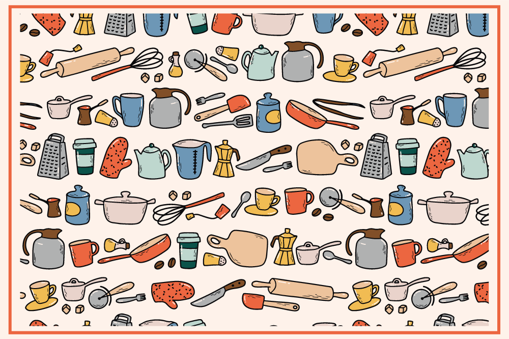Original placemat kitchen utensil set - TenStickers