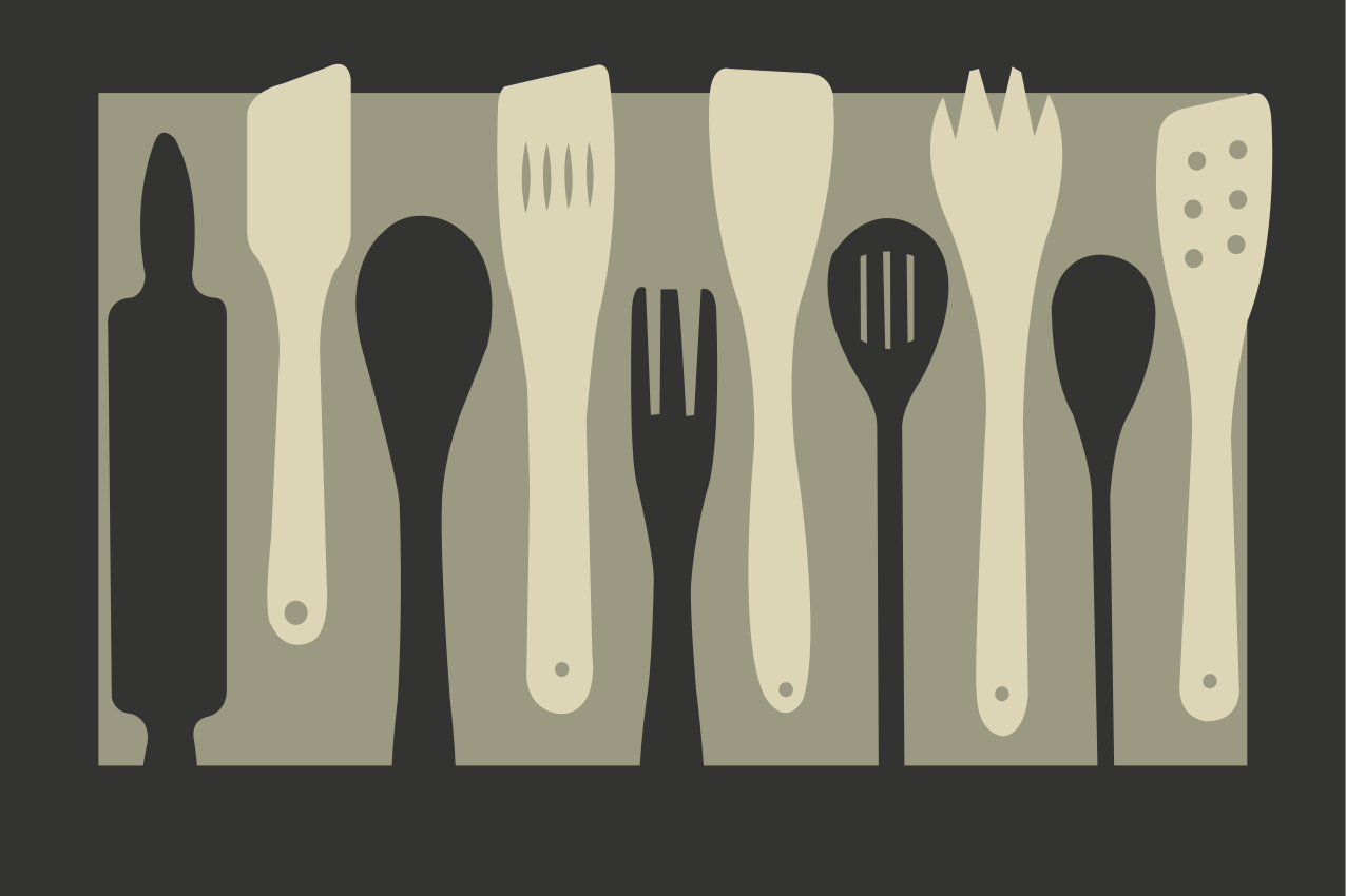 Original placemat with cooking utensil shapes - TenStickers