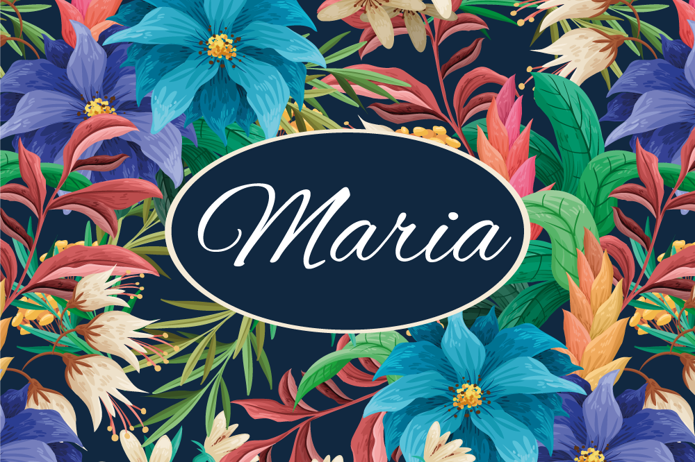 Customizable placemat floral personalized platter - TenStickers