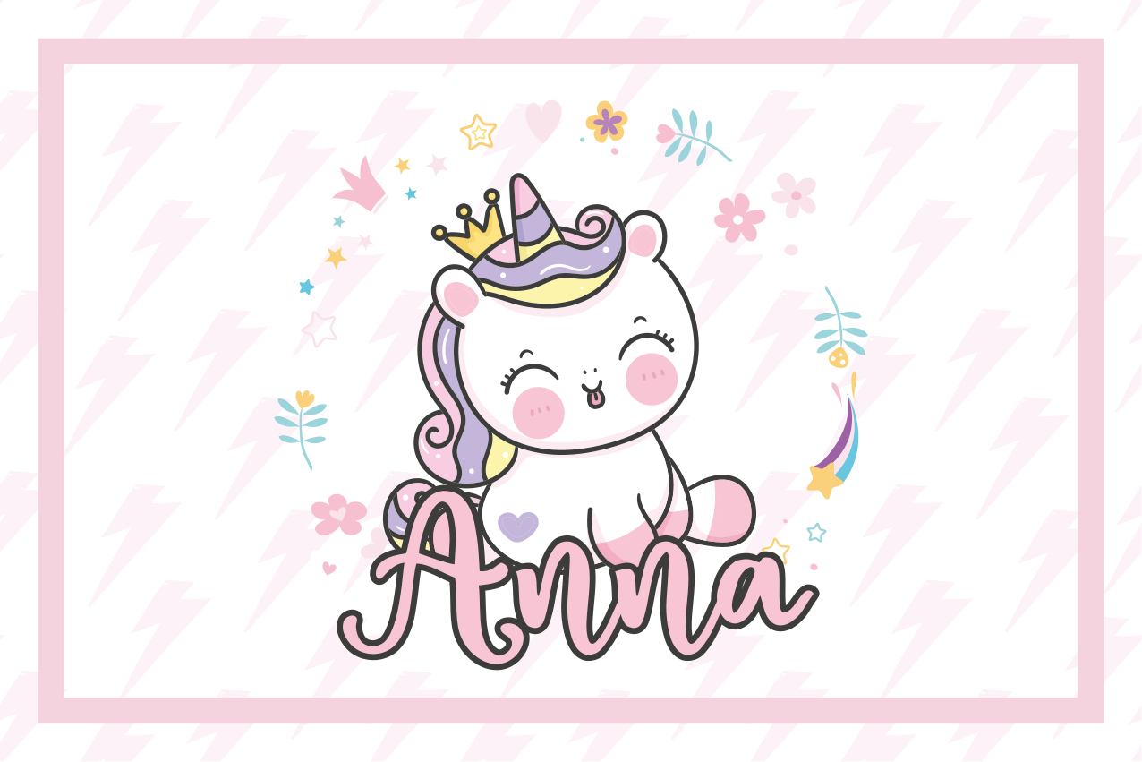 Children placemat with cute unicorn design - TenStickers