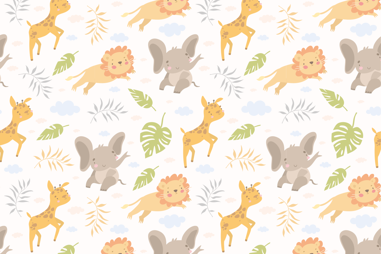 Children placemat with cute animal designs - TenStickers