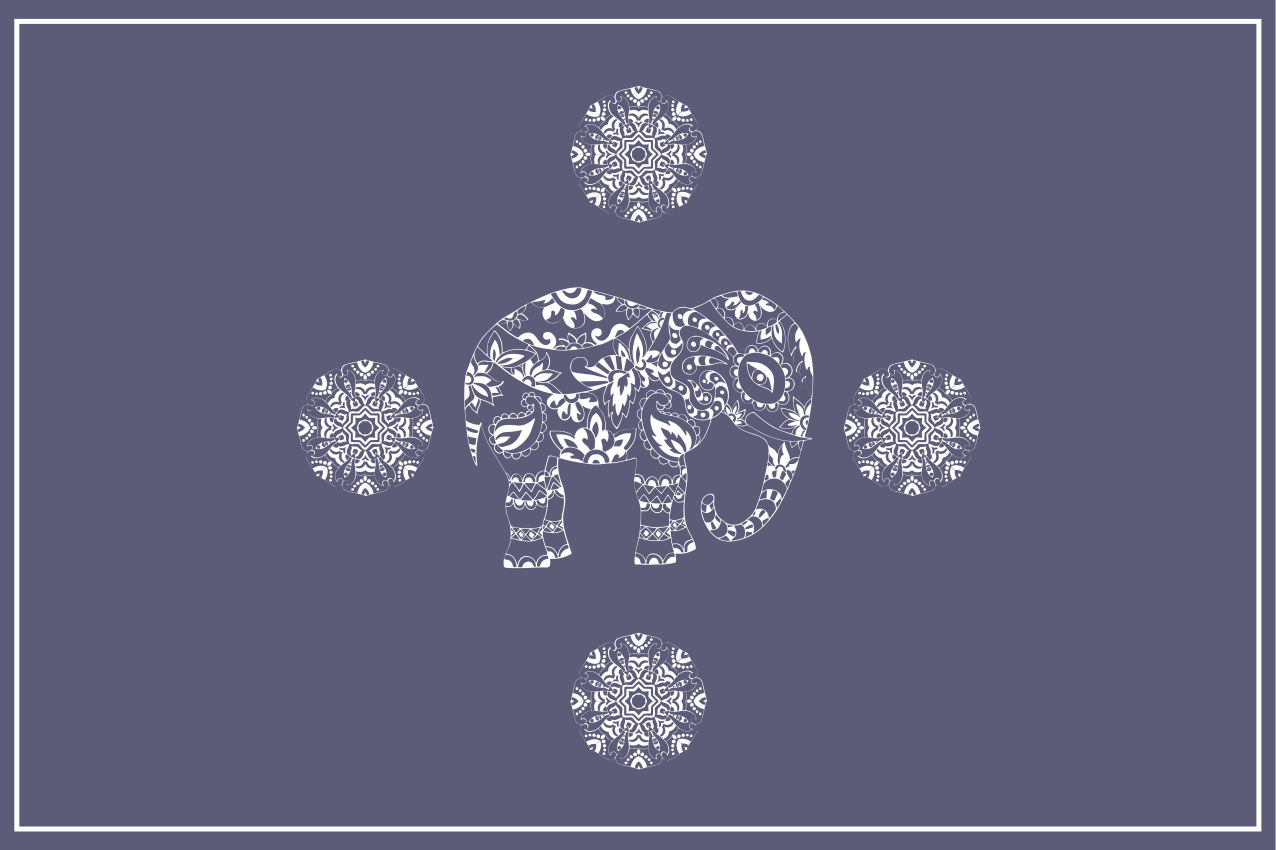 Original placemat with elephant pattern design - TenStickers
