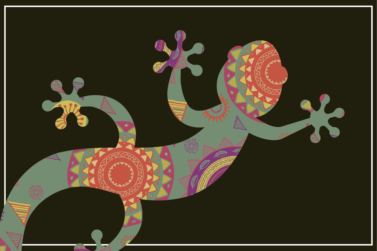 Original placemat colorful lizard design - TenStickers