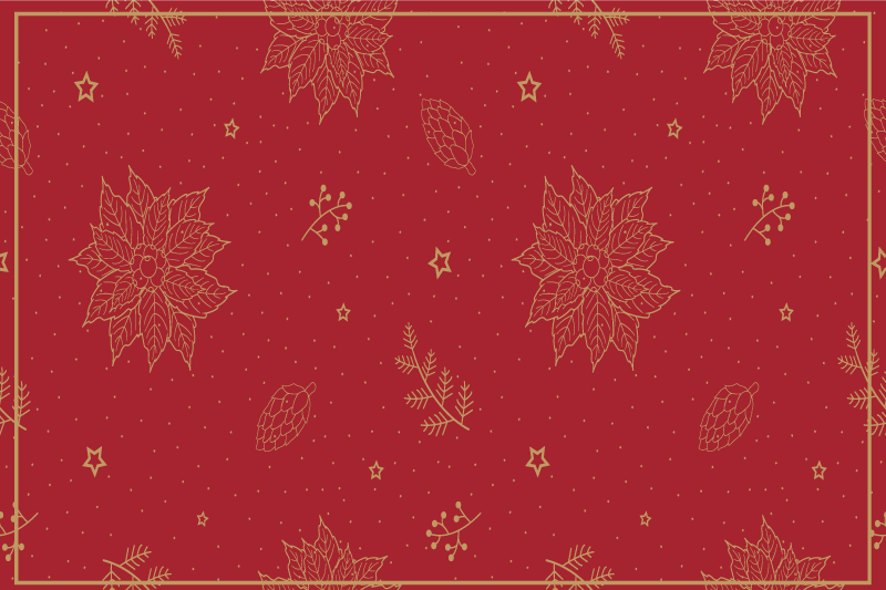 Christmas placemat with joyful floral design - TenStickers