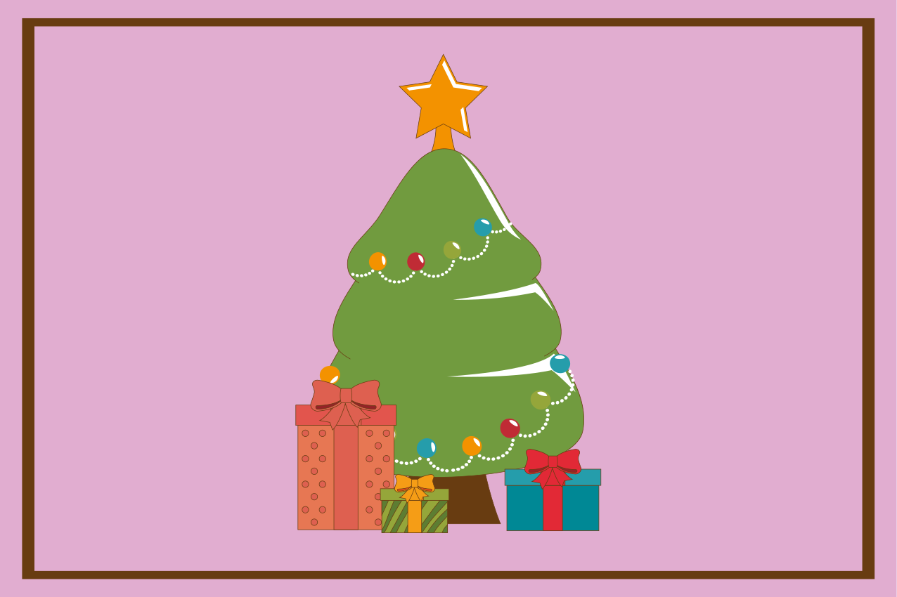 Christmas placemat colorful christmas tree - TenStickers