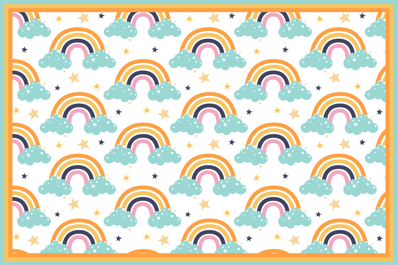 Children placemat colorful rainbow cloud - TenStickers