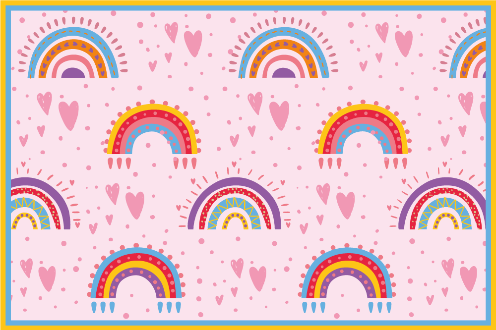 Children placemat with bright rainbow designs - TenStickers