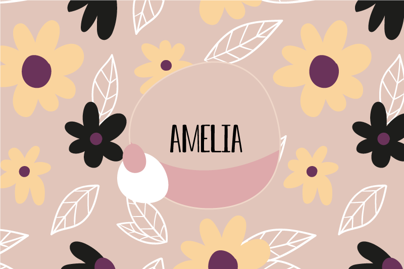 Customized botanical print children placemat - TenStickers