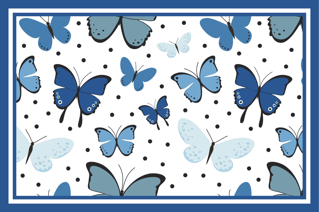 Children placemat with butterfly pattern design - TenStickers