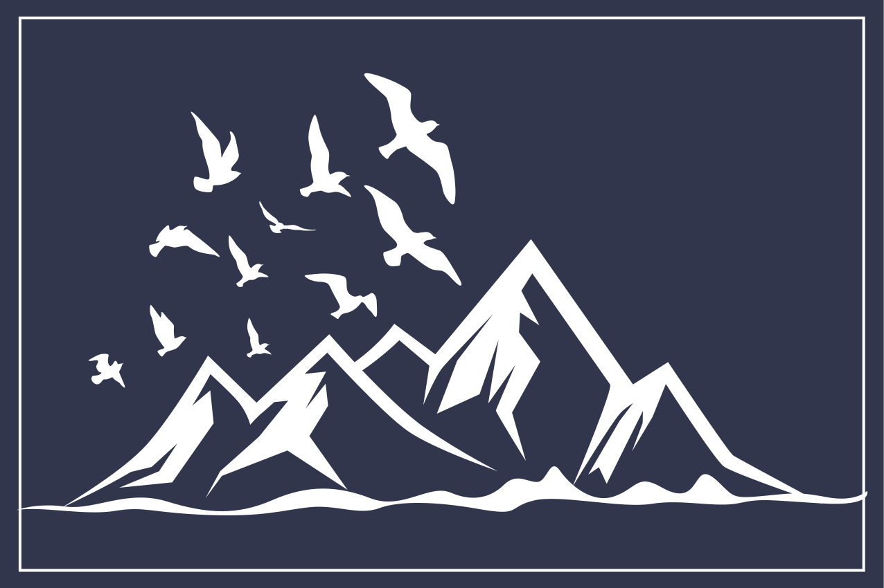 Solid mountains with birds original placemats - TenStickers