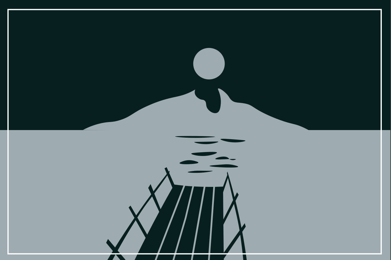 Modern placemat bridge over water - TenStickers