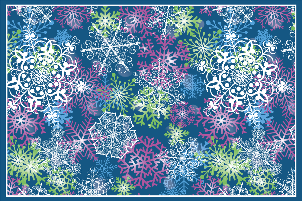 Illuminating snowflakes on blue placemats - TenStickers