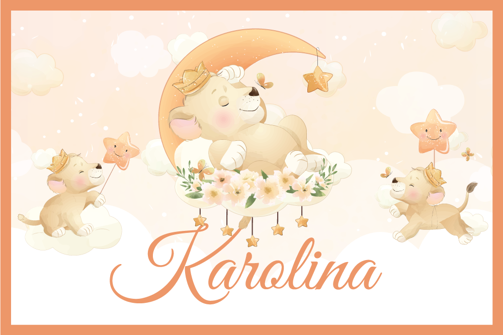 Children placemat whimsical lion cubs - TenStickers