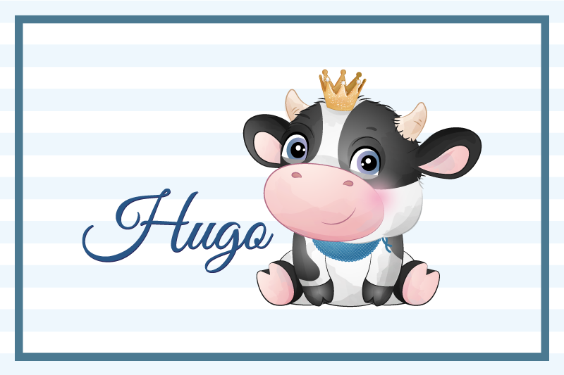 Children placemat cow character design - TenStickers