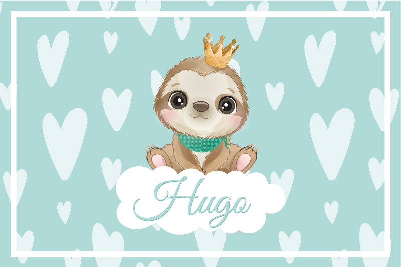 Children placemat cute sloth illustration - TenStickers