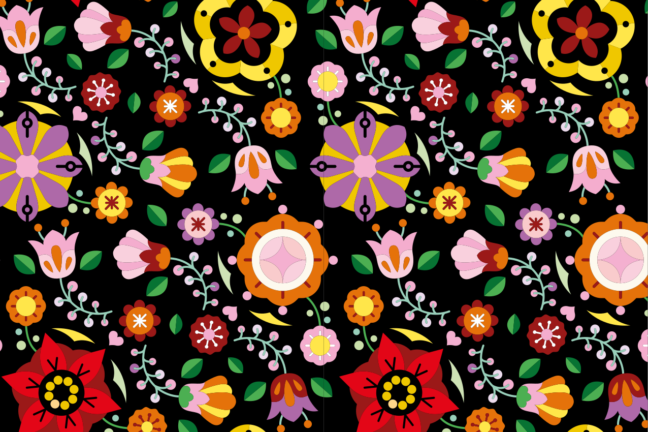 Original placemat lively floral design - TenStickers