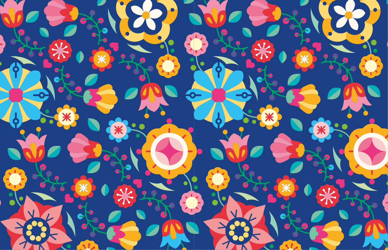 Original placemat vibrant floral design - TenStickers