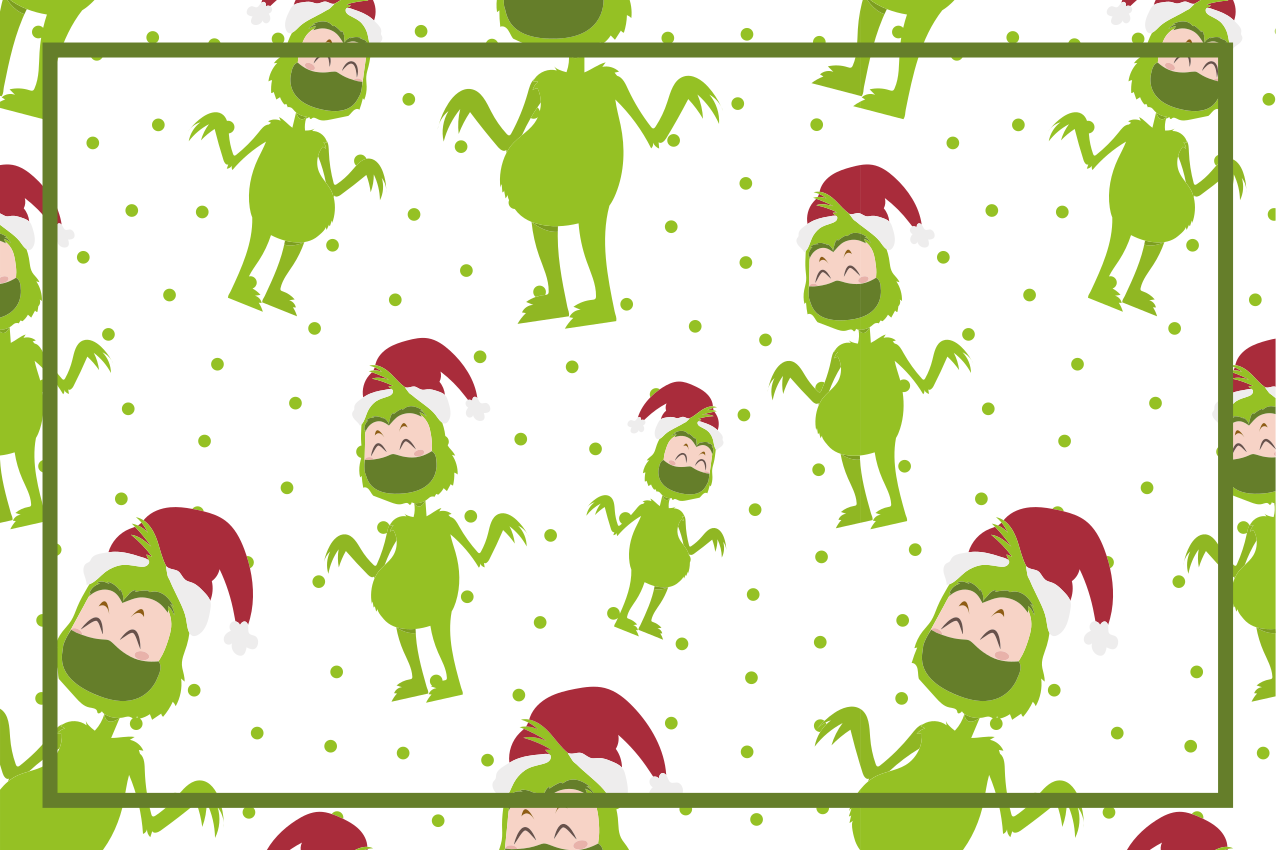 Christmas placemat with jolly grinch characters - TenStickers