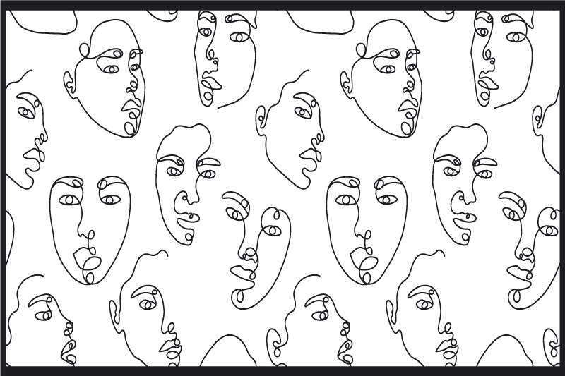 Modern placemat abstract face line art - TenStickers