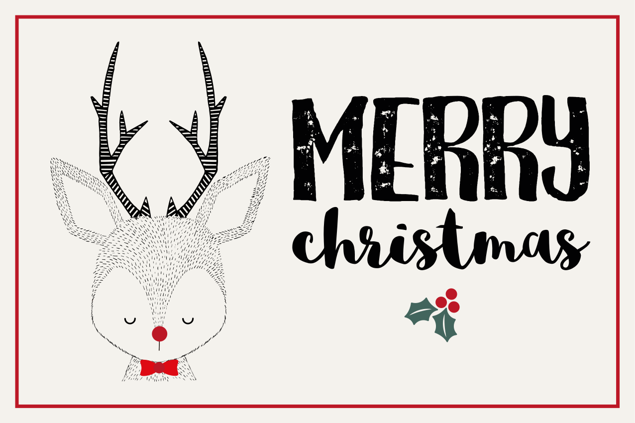 Christmas placemat with merry reindeer design - TenStickers