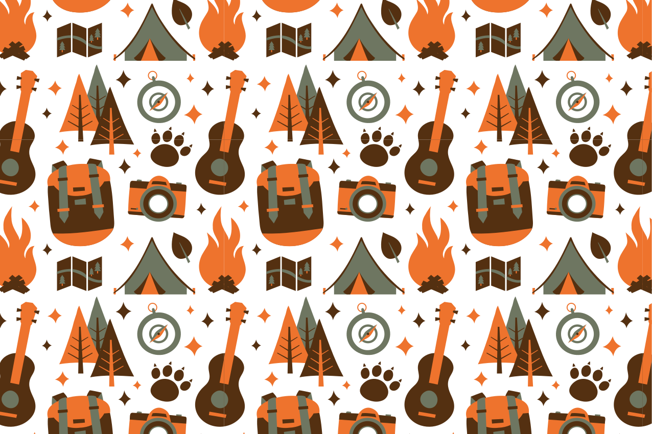 Children placemat camping adventure set - TenStickers