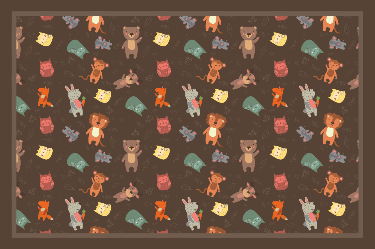 Children placemat with animal character design - TenStickers