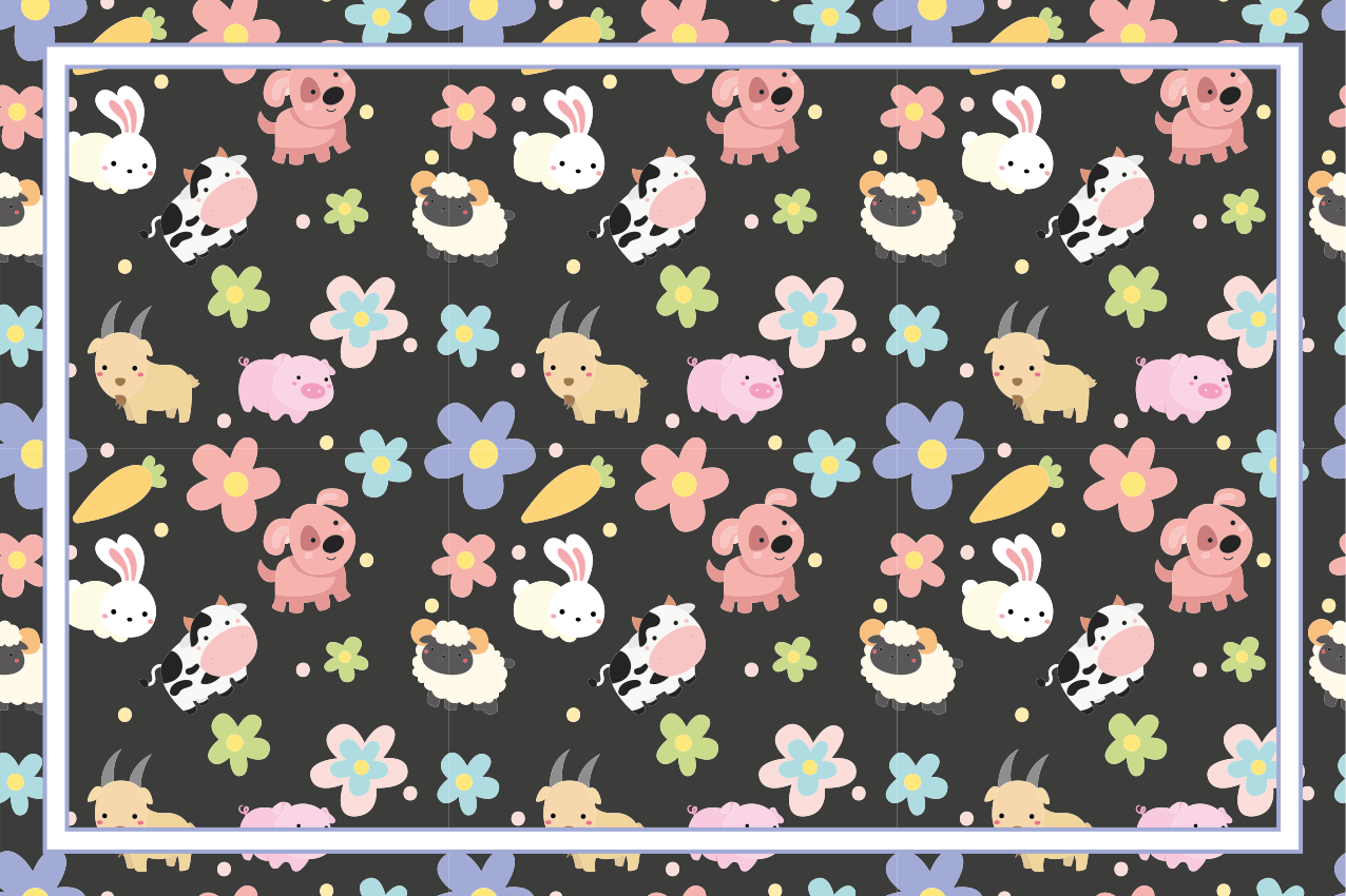 Children placemat with delightful creature art - TenStickers