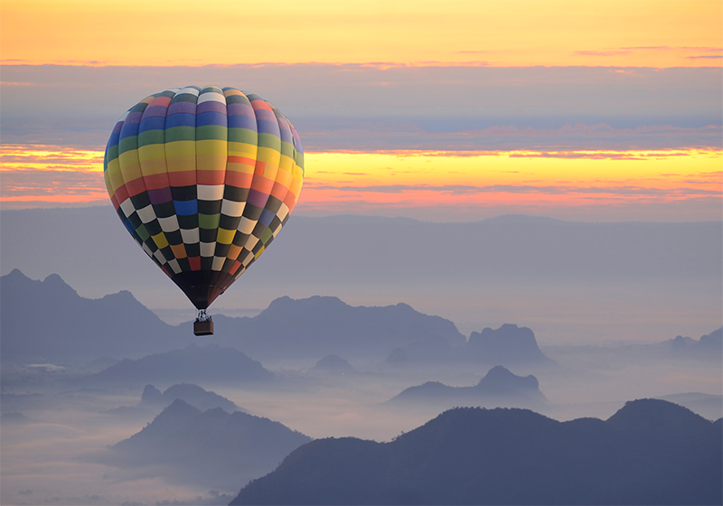 Hot air balloon aesthetic colours  placemats - TenStickers