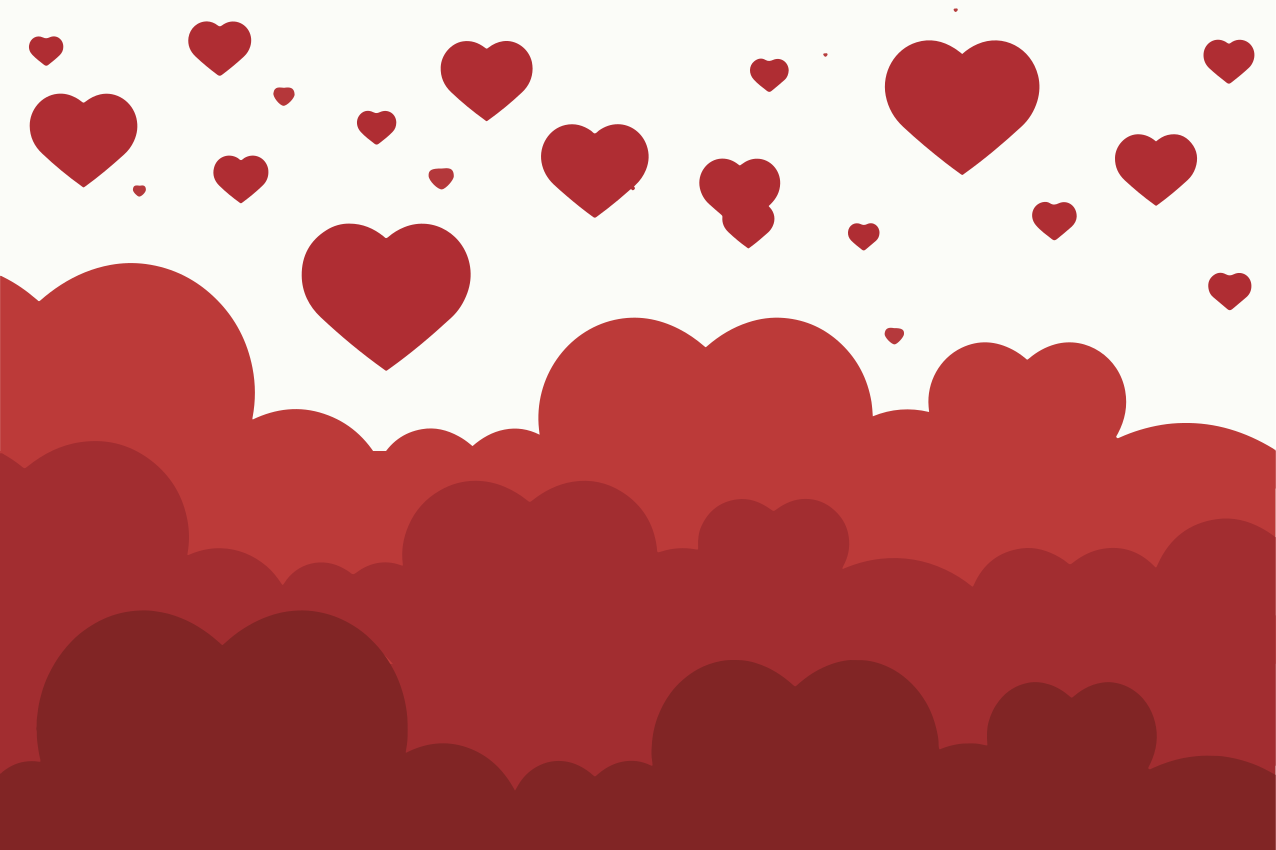 Original placemat hearts cloud design - TenStickers