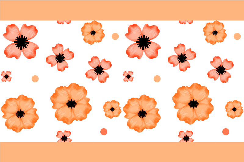 Children placemat floral pattern inspiration - TenStickers