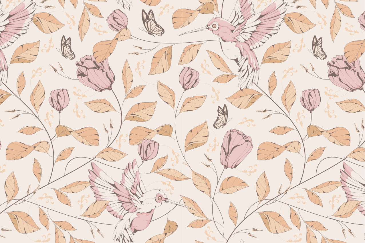 Original placemat hummingbird floral design - TenStickers