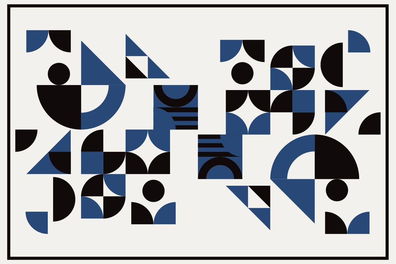 Modern placemat with geometric blue designs - TenStickers