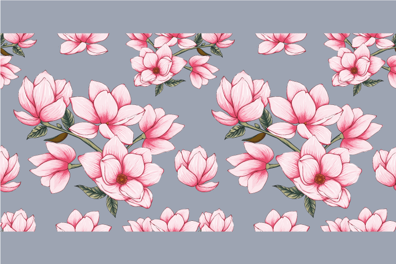 Original placemat pink magnolia floral design - TenStickers