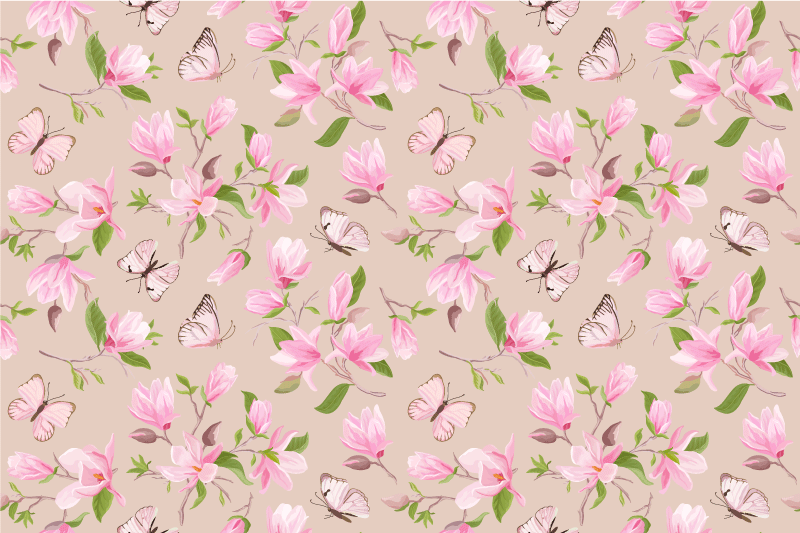 Original placemat butterfly floral design - TenStickers