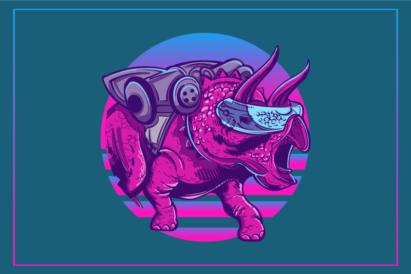 Original placemat stylized rhinosaur character - TenStickers