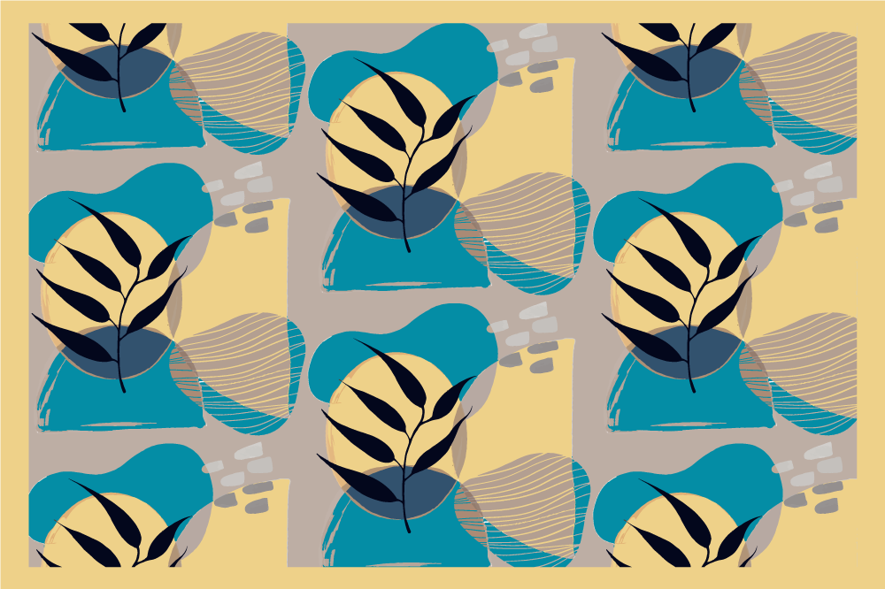 Modern placemat with elegant leaf designs - TenStickers