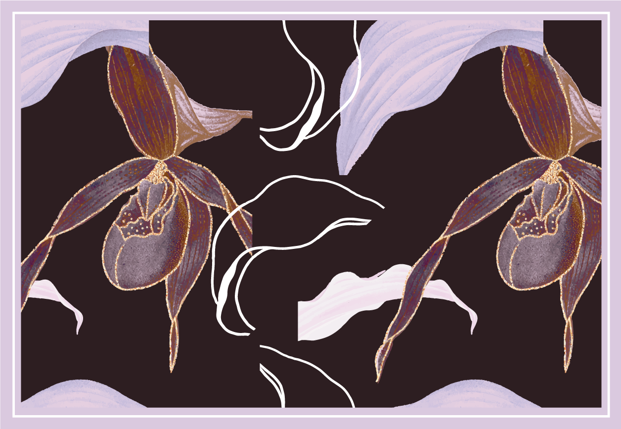 Elegant placemat in orchid floral design - TenStickers