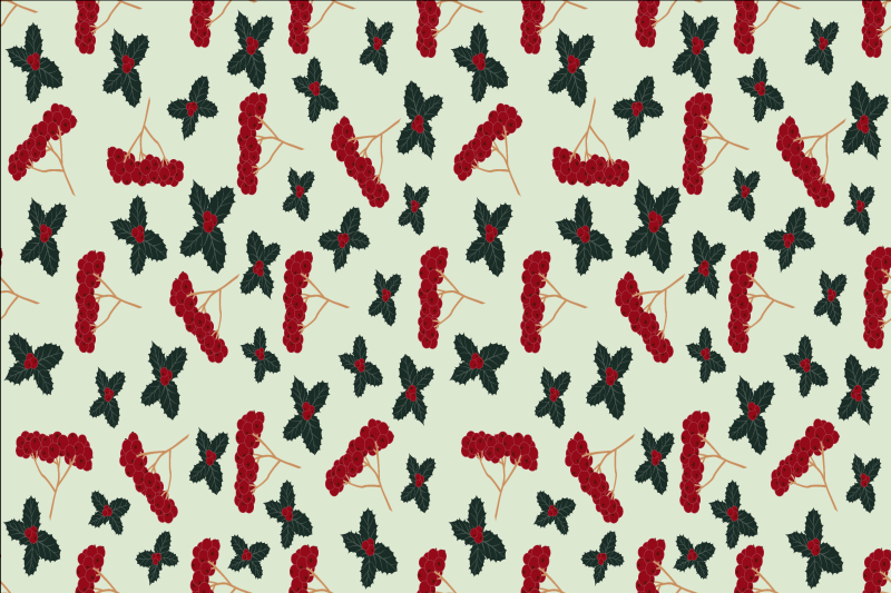 Christmas placemat with berry pattern design - TenStickers