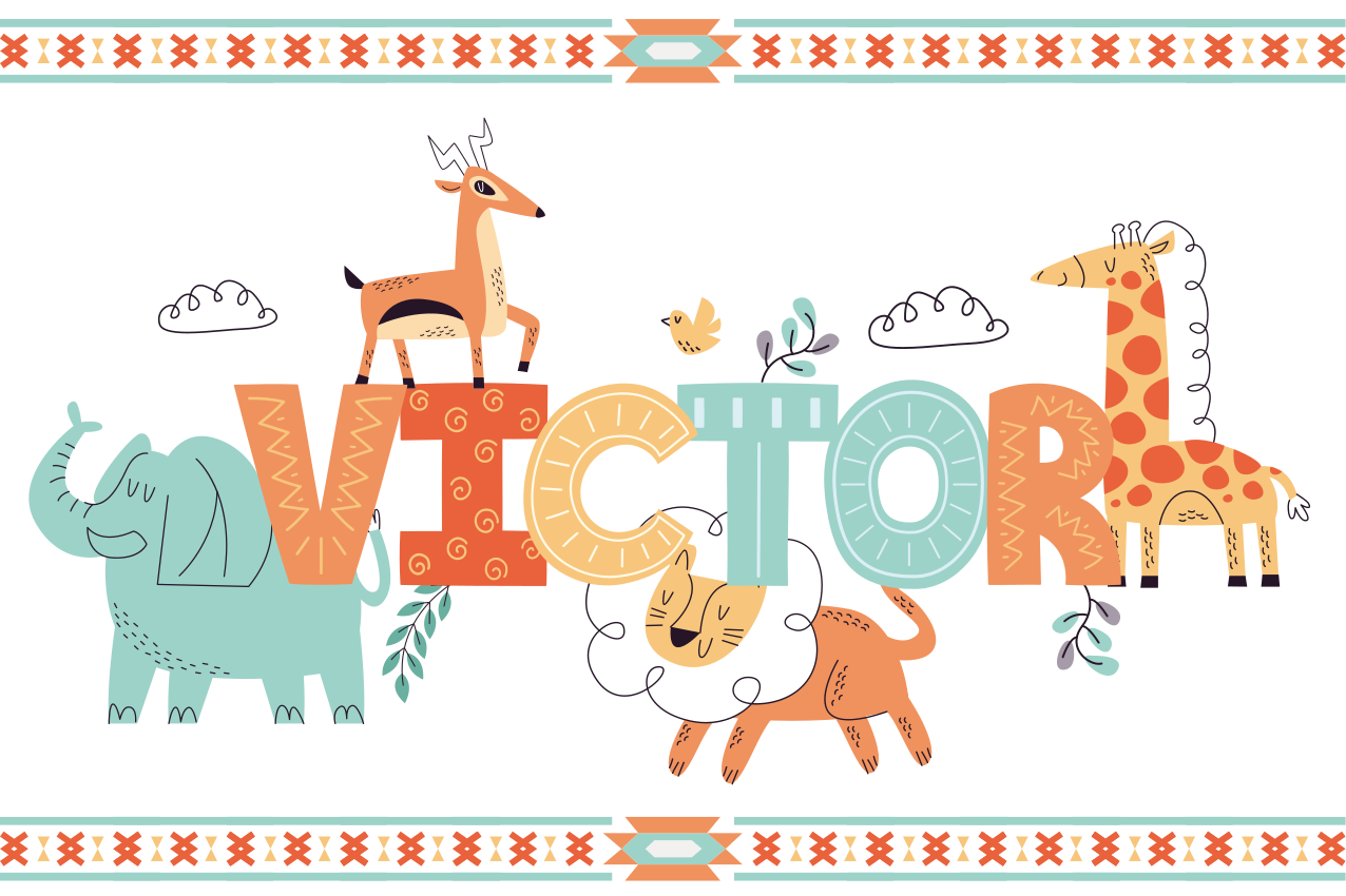 Children placemat animal name art - TenStickers