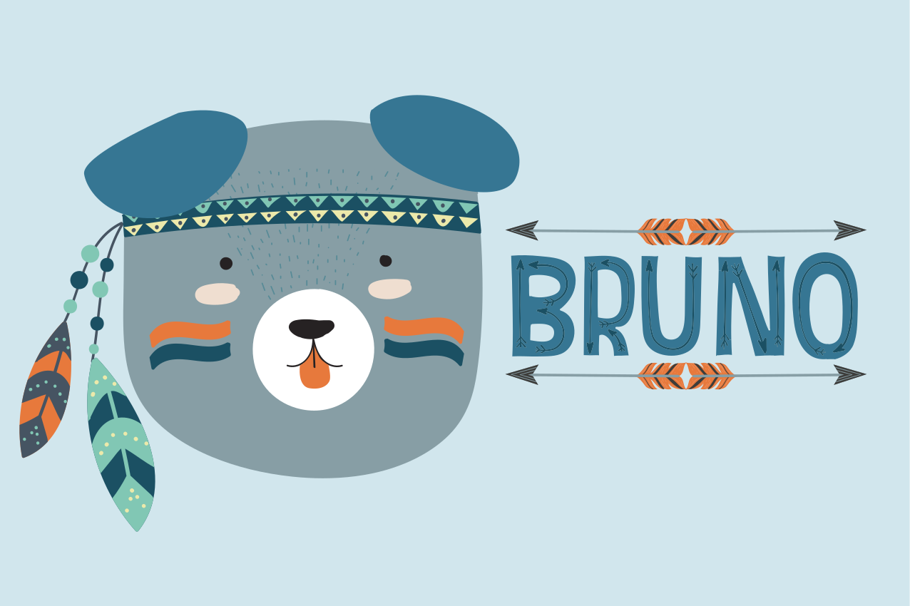 Cute bear head children placemat - TenStickers