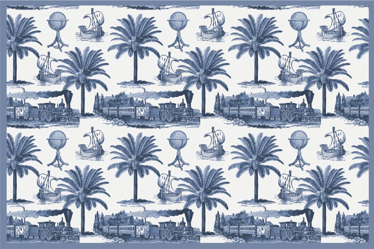 Modern placemat nostalgic travel memories - TenStickers