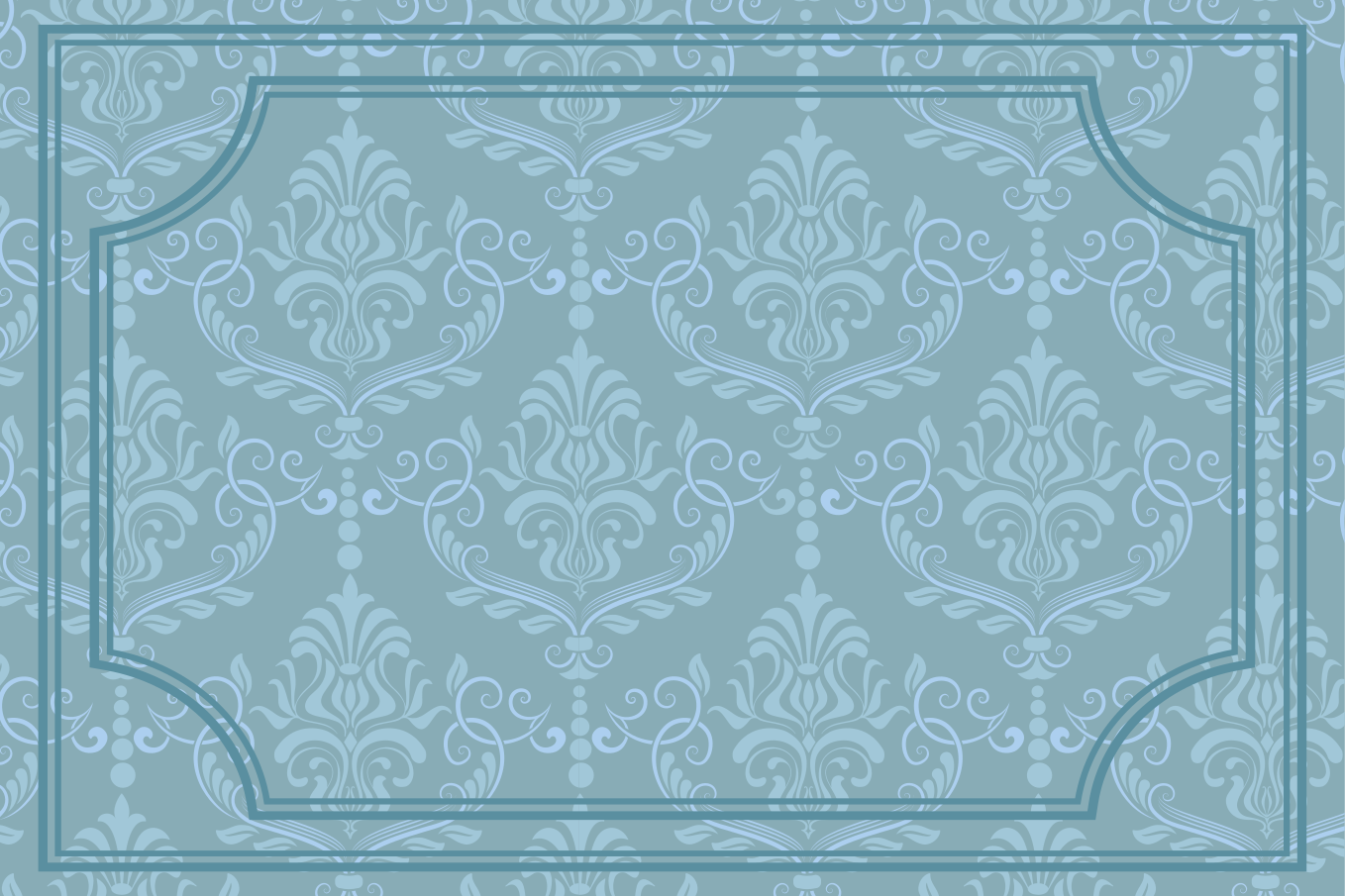 Blue floral baroque elegant placemat - TenStickers