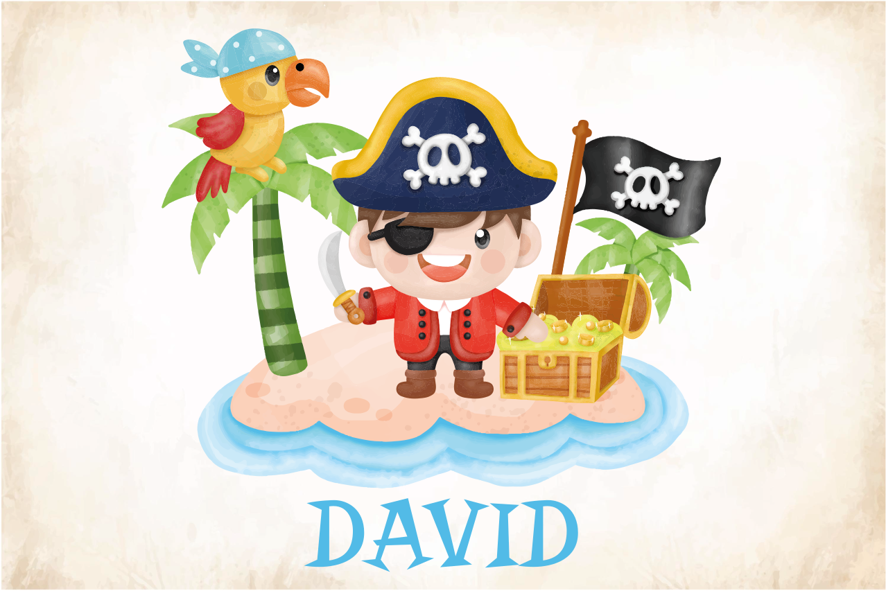 Cartoon pirate Personalised placemat - TenStickers