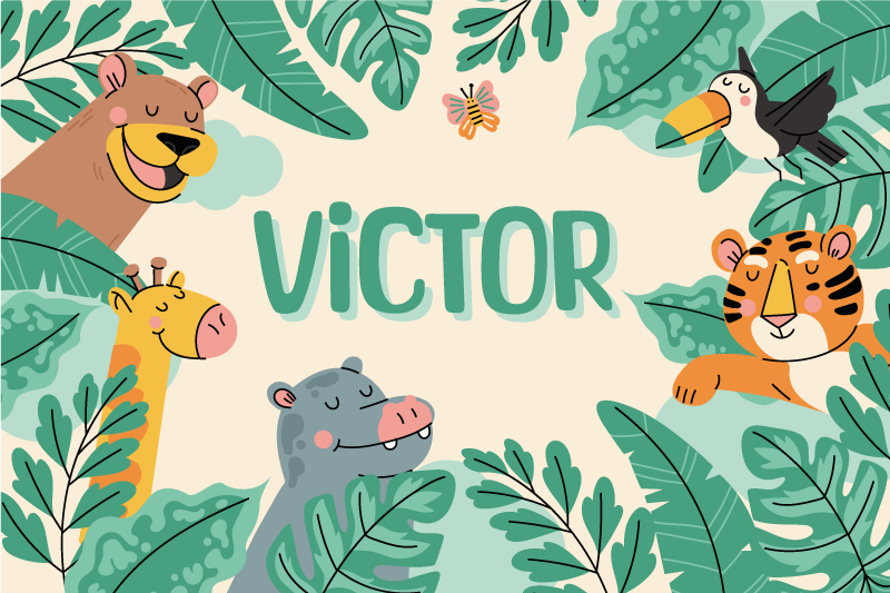 Custom jungle animals design placemat - TenStickers