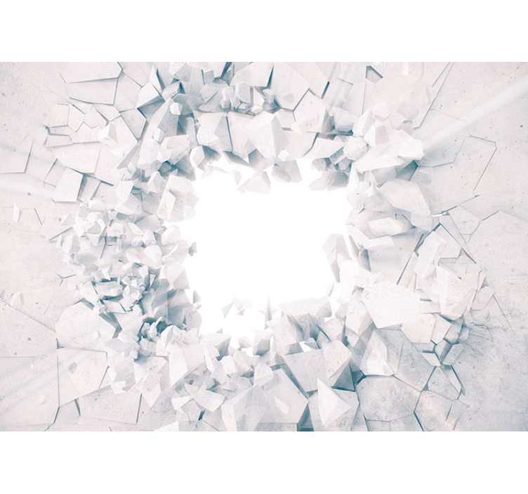 Smashed wall hole trompe l'oeil 3d wallpaper - TenStickers