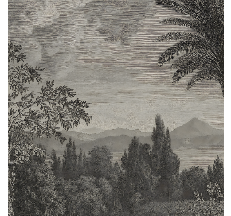 Nature landscape grey bathroom wall mural - TenStickers