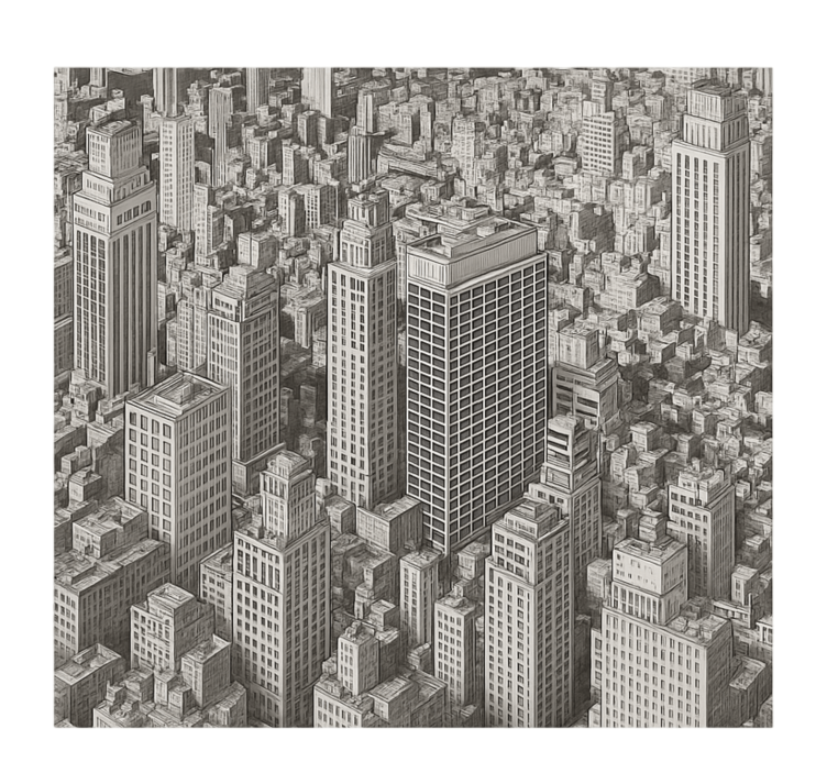 Black and white overview teenager wall mural - TenStickers