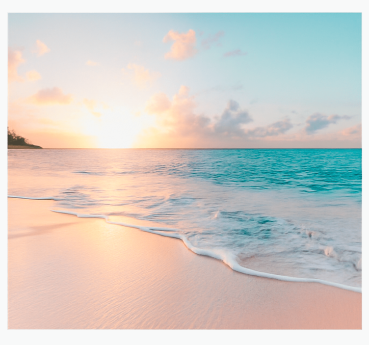 Calmed sunset design ocean wall mural - TenStickers