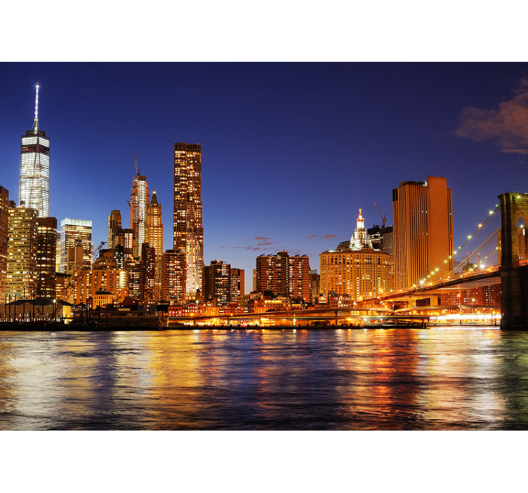 New York Manhattan at dawn wall mural - TenStickers