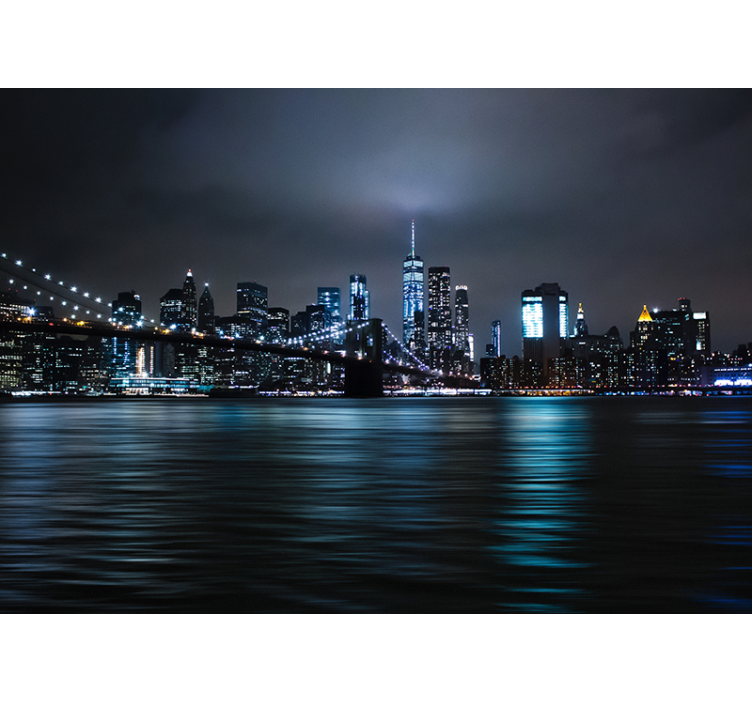 Night skyline new york wall mural - TenStickers